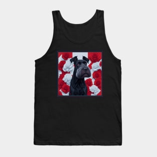 Dogs, giant schnauzer and flowers, dog, style vector (red version giant schnauzer) Tank Top